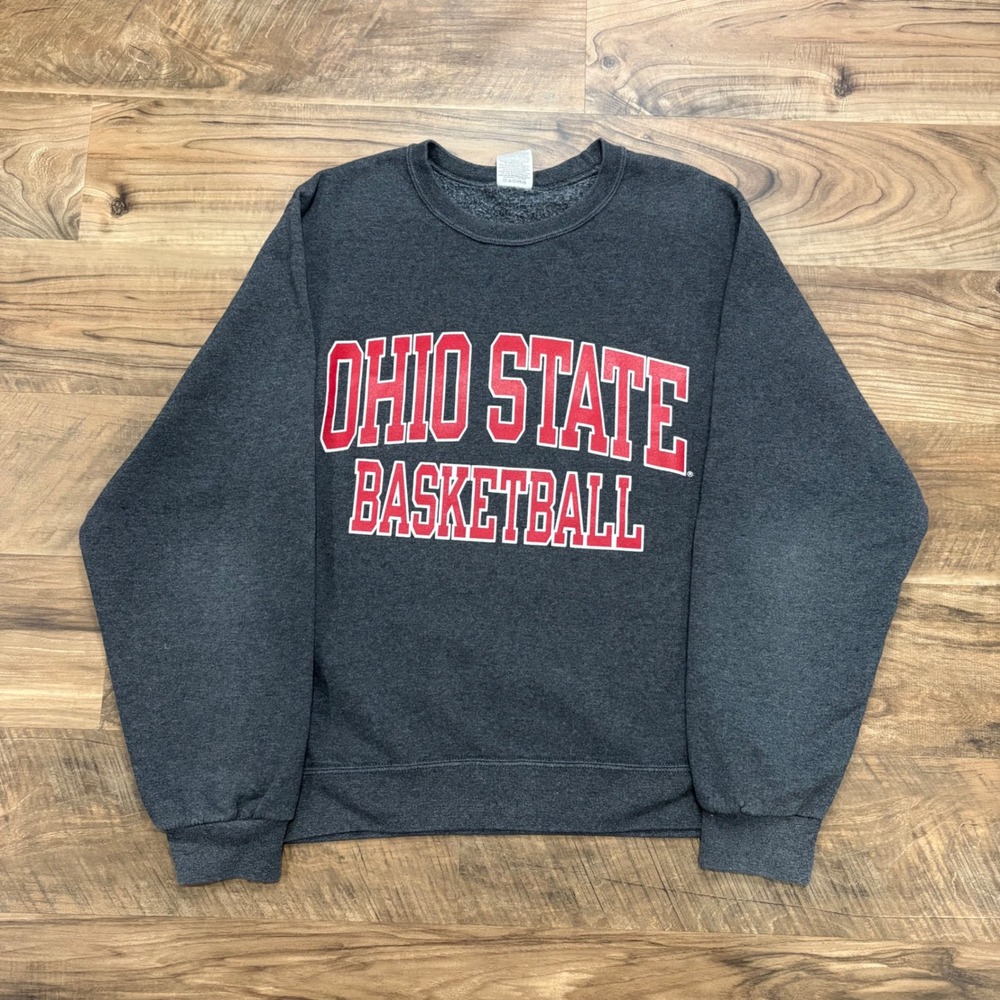Vintage Y2K Ohio State Basketball Sweatshirt 2000s Men Small Grey Jerzees Crew